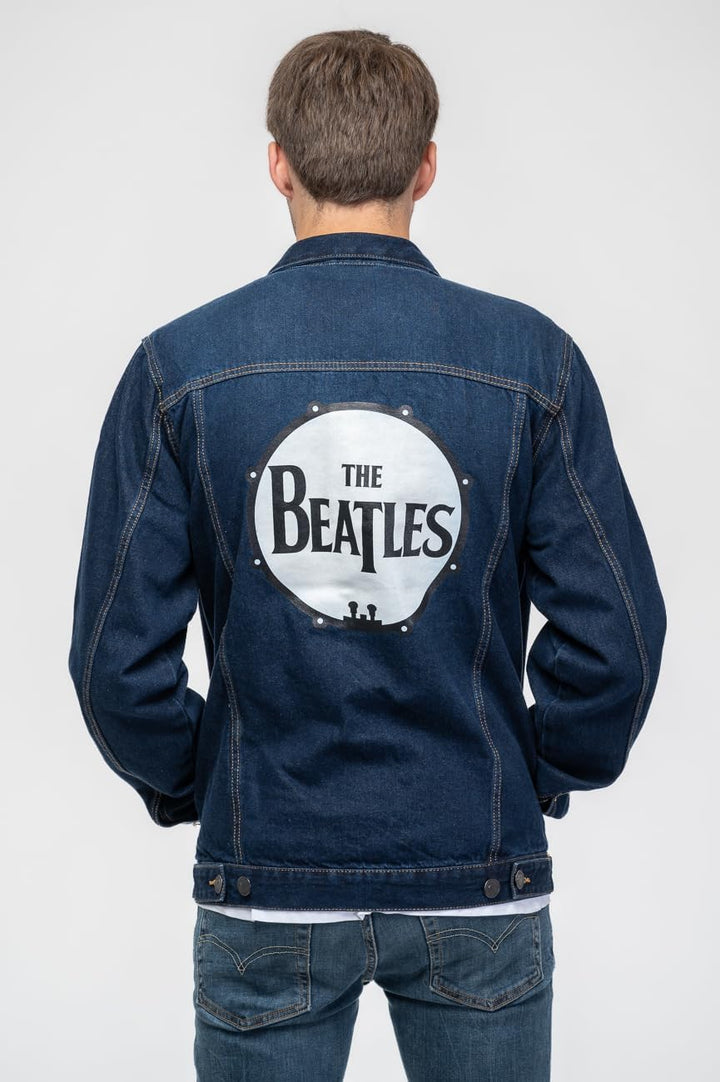 The Beatles Denim Jacke Drum Drop T Band Logo Nue offiziell Unisex Blau XXL Blau, XXL Blau