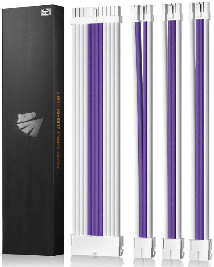 AsiaHorse 16AWG PSU Kabelverlängerung, Sleeved Cable Kit für GPU/CPU,Netzteil Cable Extensions mit K
