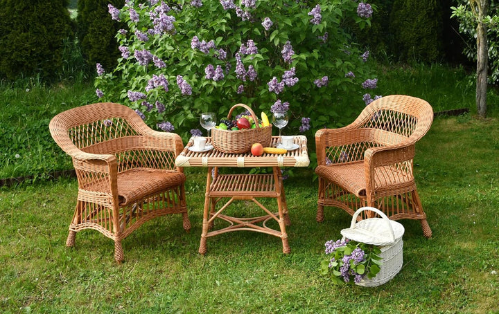 MyBer® Korb Picknickkorb Tragekorb mit 2 Deckeln Weidenkorb Vollweide Einkaufskorb geflochten weiss