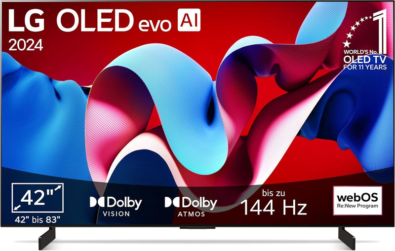 LG OLED42C47LA TV 42" (106 cm) OLED evo Fernseher (α9 Gen7 4K AI-Prozessor, webOS 24, Dolby Vision,