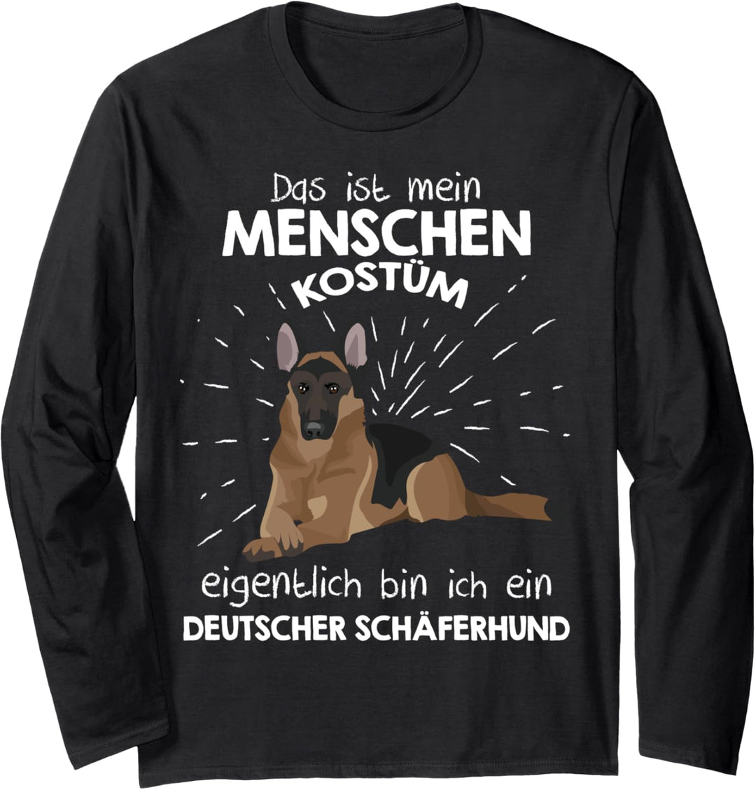 Mein Menschen Kostüm Bin ich ein Deutscher Schäferhund Langarmshirt