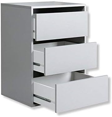FORTE Innenkommode mit 3 Schubladen, Holzwerkstoff, Grau, 51 x 39.60 x 70.60 cm