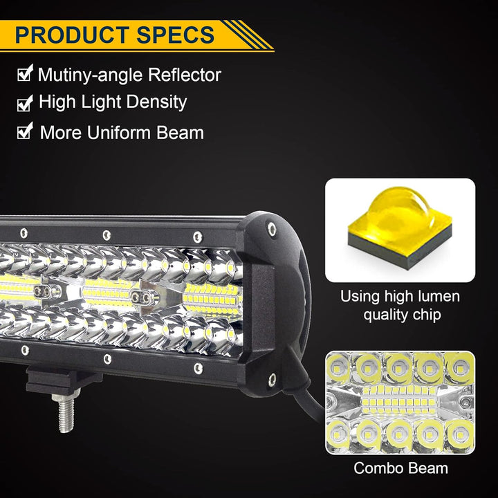 SKYWORLD LED Arbeitsscheinwerfer Bar 2 X 17.8cm 120W LED Scheinwerfer 12V 24V Arbeitslicht Zusatzsch
