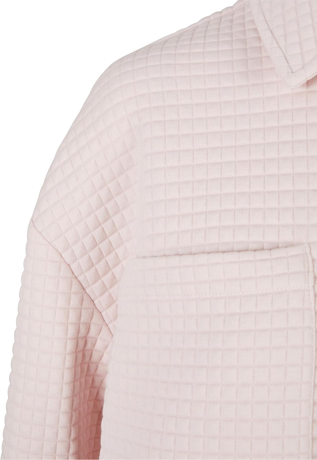 Urban Classics Damen Ladies Quilted Sweat Overshirt Strickjacke S Rosa, S Rosa
