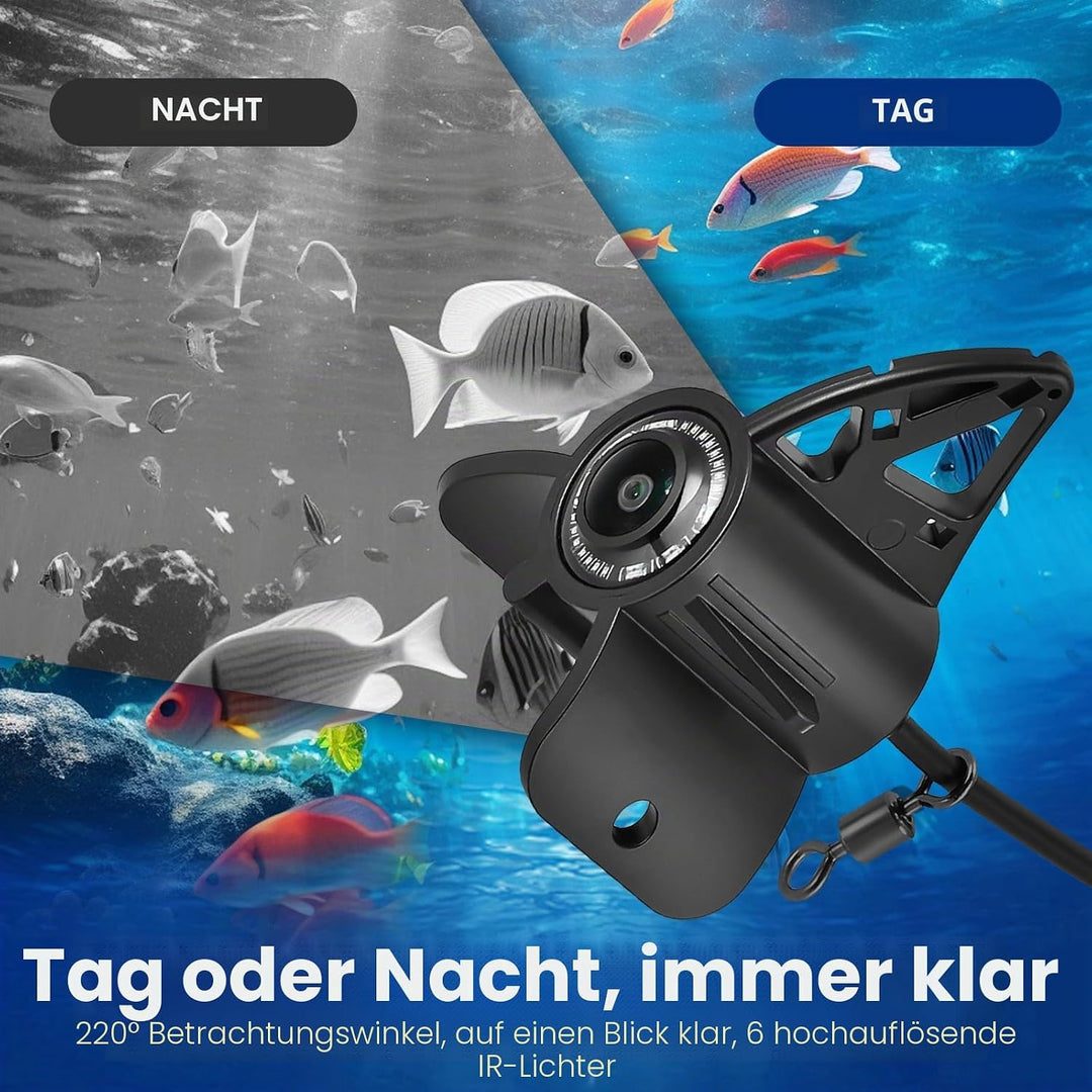 Unterwasserkamera für Angeln, Fishfinder mit 4,3" IPS-Bildschirm &amp; 30m Kabel, Nachtsicht-Infrarot, W