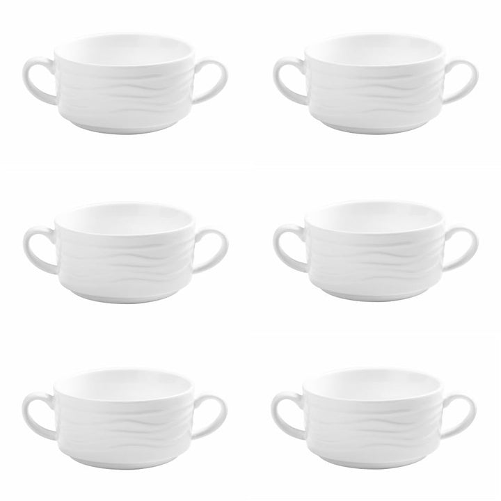 Holst Porzellan MD 125 PACK 6 6-tlg. Pack Porzellan Suppen-Tasse 0,25 l Melody Weiss