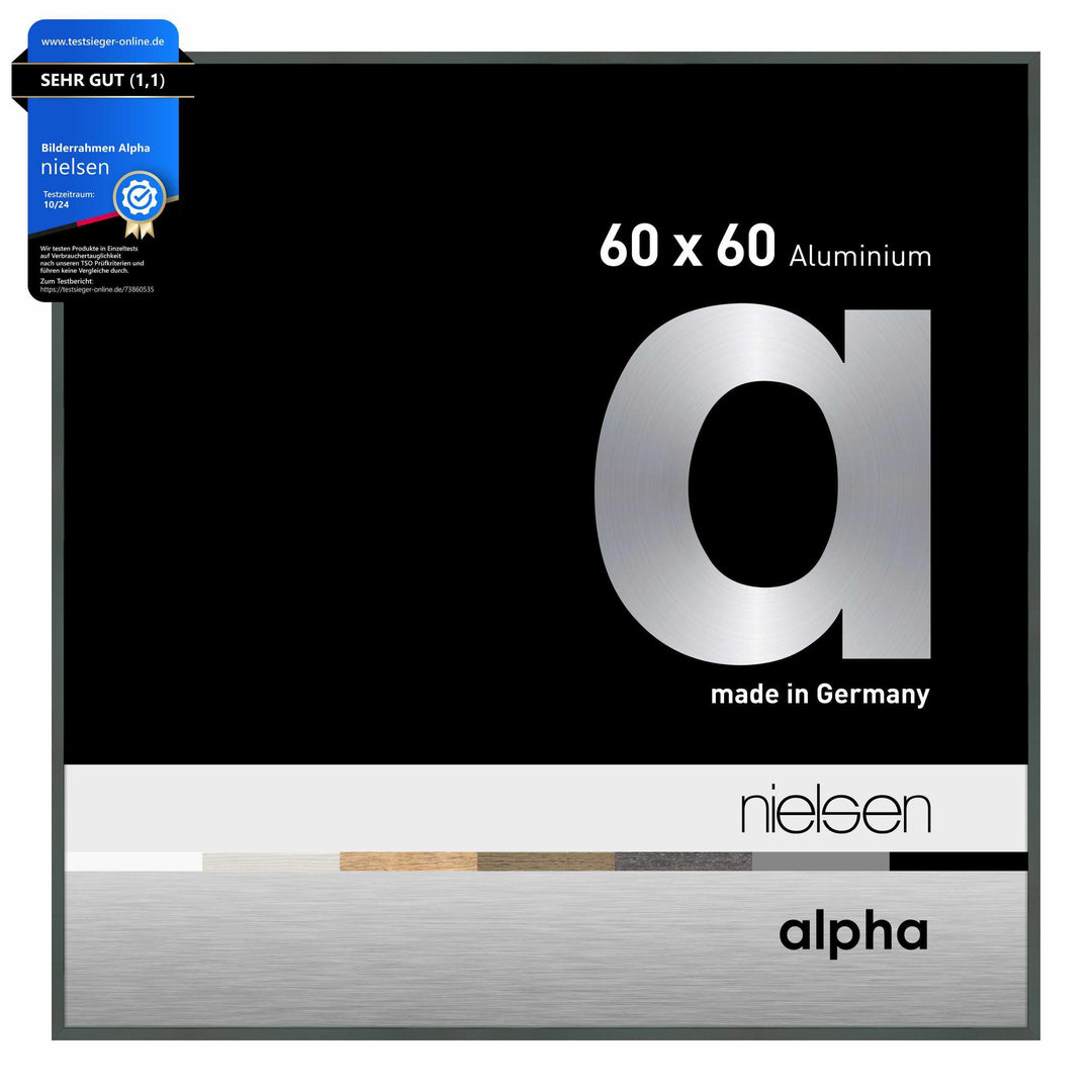 nielsen Aluminium Bilderrahmen Alpha, 60x60 cm, Platin Platin 60 x 60 cm, Platin 60 x 60 cm