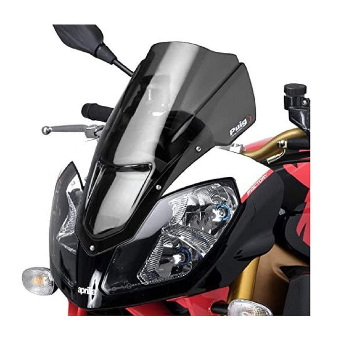 Puig 4110F Kuppel Racing Aprilia Tuono 1000r 06-10, Transparent/Dunkelgrau Rauch Stärk getönt, Stärk