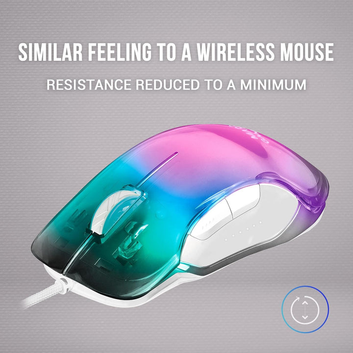 Mars Gaming Gaming MMGLOW, Chroma-Glow RGB Gaming-Maus, Spiegelnde Oberfläche, Ultraleicht, 12800 DP
