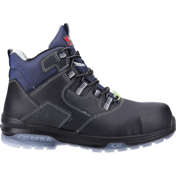 Cofra 20601-000.W47 FUNK BLACK S3 ESD SRC Sicherheitsstiefel, Schwarz/Blau/Grau, Grösse 47