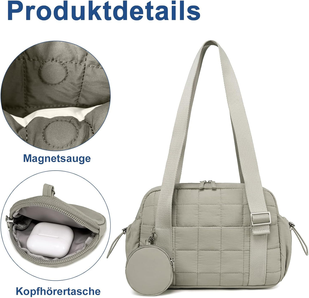 LEDAOU Mini Sporttasche für Damen, Kleiner gepolsterter Turnbeutel mit Nassfach und Münztasche, Leic