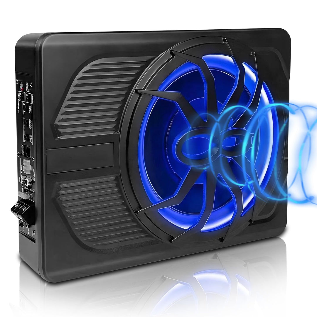 10 Zoll 800W Ultra-Dünner Aktiv-Subwoofer Für Auto/Truck Mit Verstärker, 24dB Starker Bass, Tiefpass