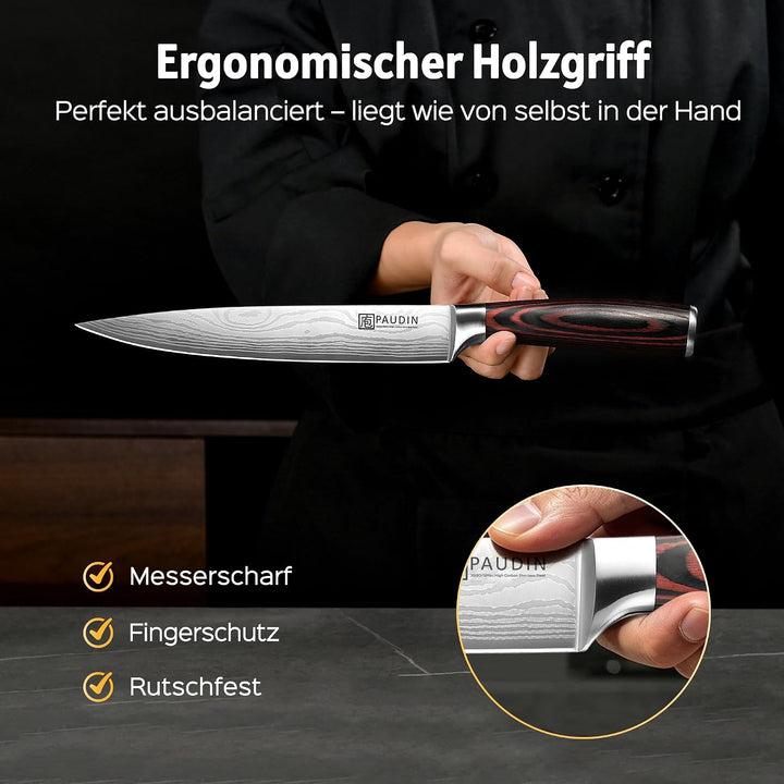 PAUDIN Fleischmesser Kochmesser, Klingenlänge 20 cm Küchenmesser Messer Chefmesser Allzweckmesser, U