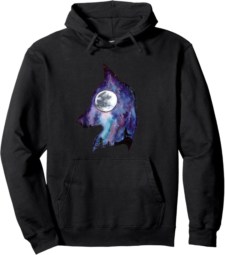 Mond Kosmos Goth Wolf Pullover Hoodie