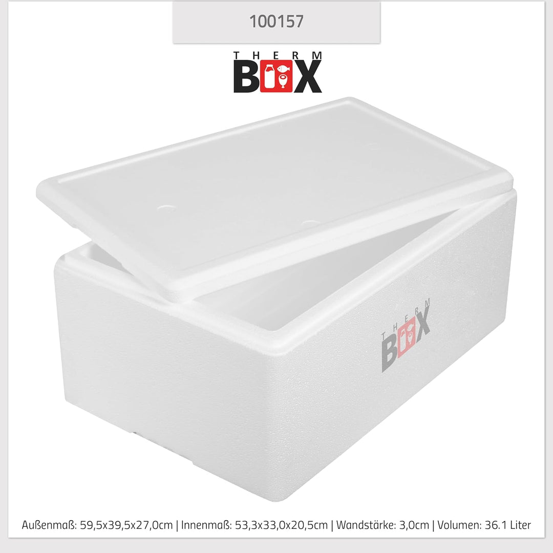 THERM BOX Styroporbox XL Verschiedene Grössen Volumen 24 bis 45L Isolierbox Thermobox Kühlbox Warmha