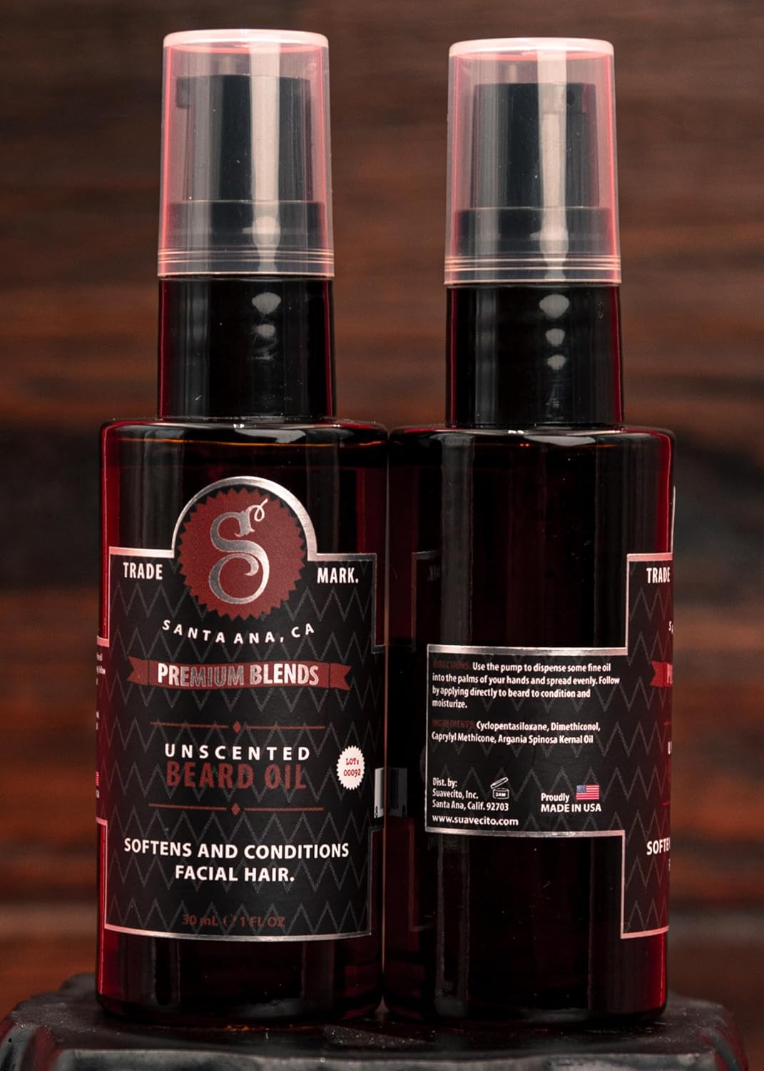 Suavecito Premium Blends Beard Oil - Leave-In Beard Conditioner For Softening Hair, Hydrating Skin,