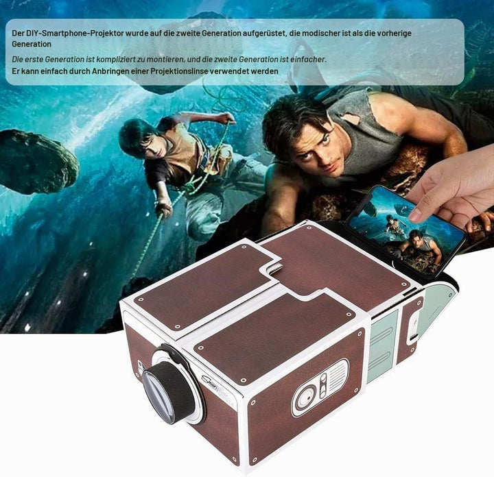 Handy-Projektor, Smart Portable Beamer Zweite Generation, DIY-Projektor Heimkino