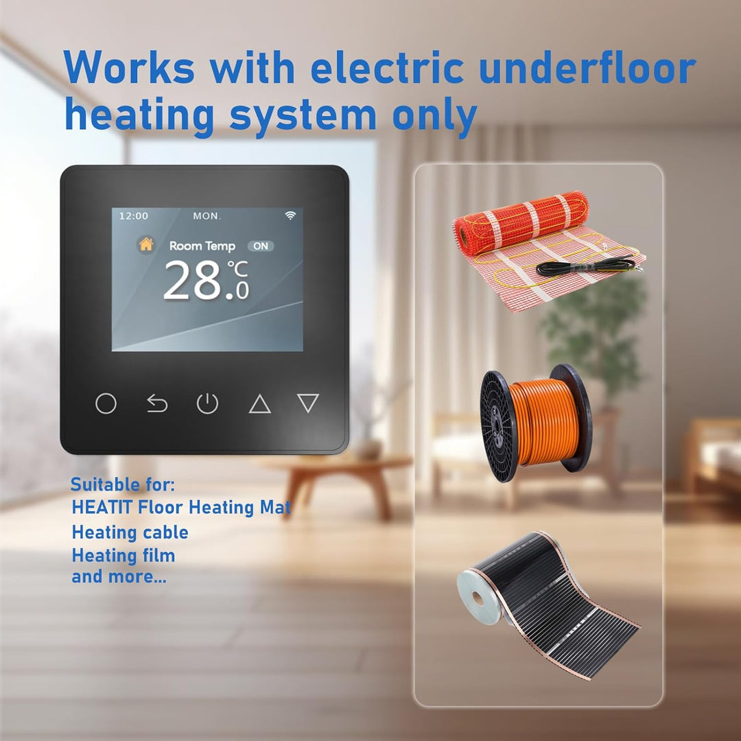 Underfloor Heating Thermostat Digital Temperature Controller Weekly Circulation Programmable Floor S
