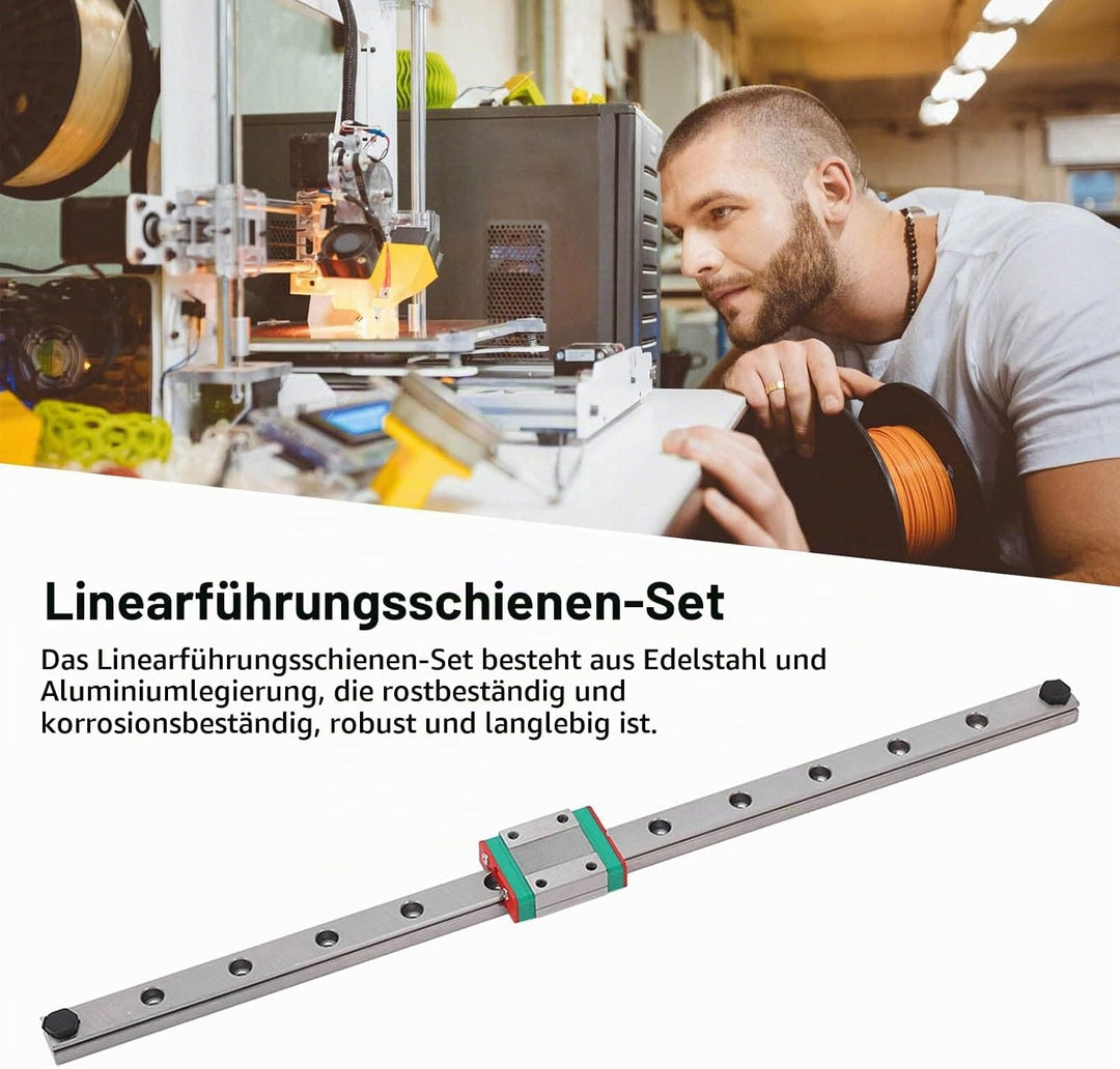 Upgrade Linearschienenführungs Kit, 3D Drucker X Achsen Schienen Upgrade Kit, Edelstahl Linearbewegu