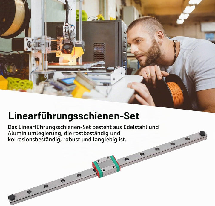 Upgrade Linearschienenführungs Kit, 3D Drucker X Achsen Schienen Upgrade Kit, Edelstahl Linearbewegu