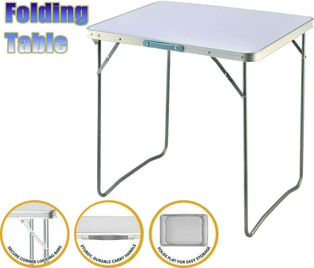 Klapptisch 70 cm, Campingbock, Picknick, Garten, Küche, Esszimmer, Terrasse, Grill, Partytisch mit t
