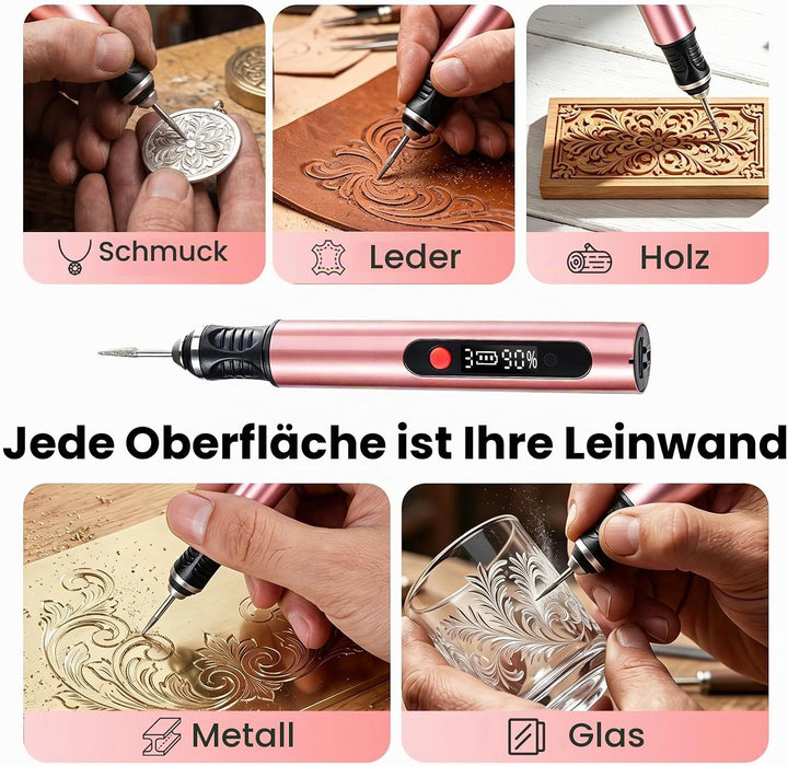 Gravierstift, 3-stufig, Tragbarer Kabellos Gravur Stift