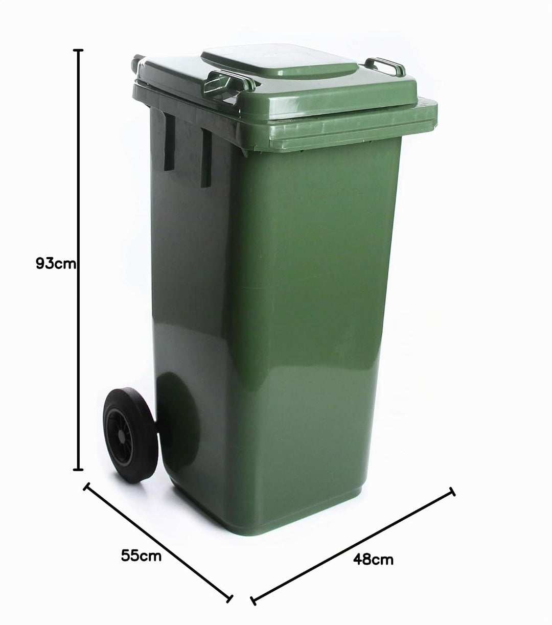 rg-vertrieb Mülltonne Müllbehälter 120L mit Deckel 2 Rad Behälter Abfalltonne 5 Farben (Grün), Grün