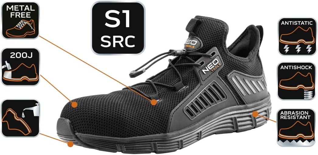 NEO TOOLS Arbeitsschuhe, S1, Zehenkappe aus Verbundwerkstoff, Grösse 40