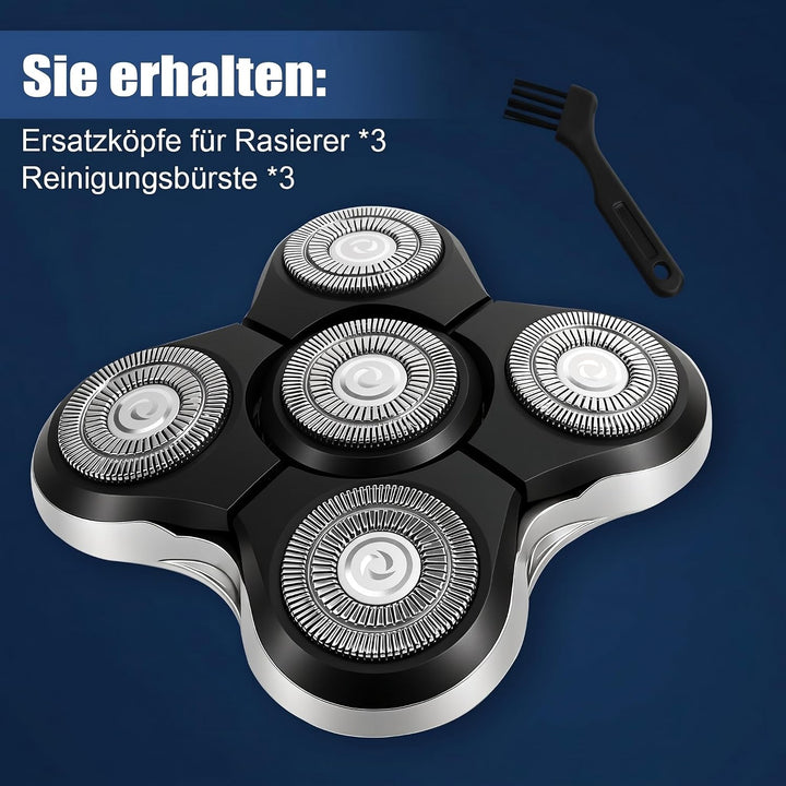 3 Stück Rasierer Ersatzköpfe Kompatibel mit Balder Glatzenrasierer RX5/XR7000/XR1500, Kopfrasierer S