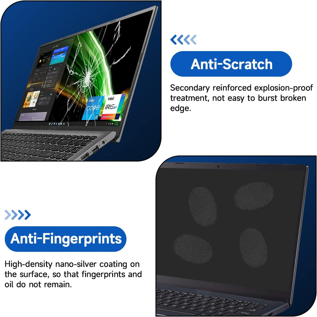 2 Stück 15,6 Zoll (1920 x 1080P) Laptop Blaulicht Displayschutzfolie, Augenschutz, Anti-Kratz- und B