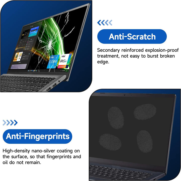 2 Stück 15,6 Zoll (1920 x 1080P) Laptop Blaulicht Displayschutzfolie, Augenschutz, Anti-Kratz- und B
