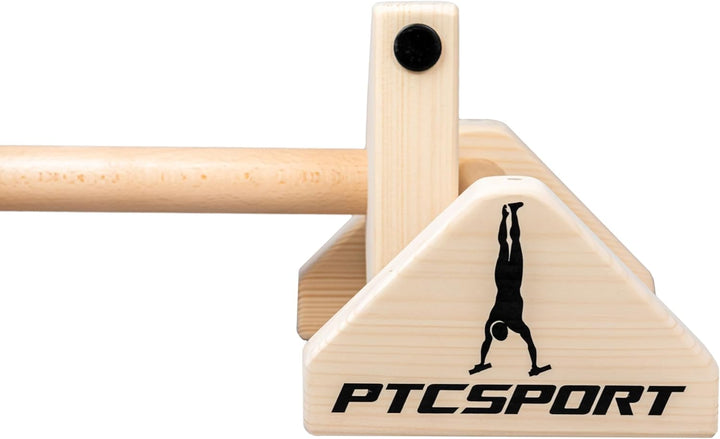 PTCSPORT Liegestützgriffe – 2x gelenksschonende & rutschfeste Holz Liegestützgriffe – Calisthenics E