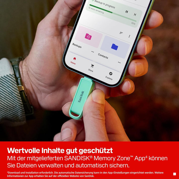 SANDISK Phone Drive mit USB Type-C 512 GB (Flash-Laufwerk für Smartphones, Tablets und Computer, 150