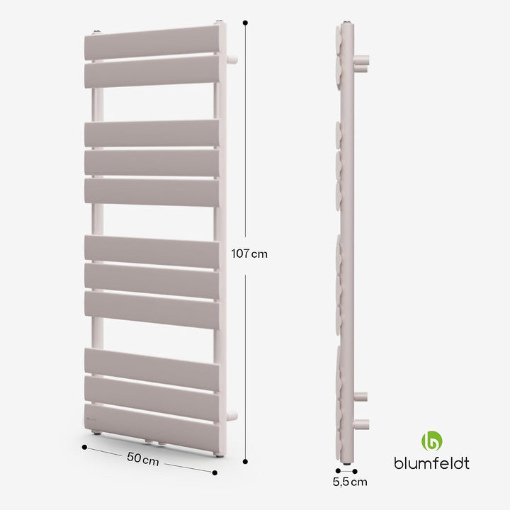 Blumfeldt Badheizkörper, Design Heizkörper Flach, Sparsamer Flachheizkörper Vertikal, 509 Watt Warmw