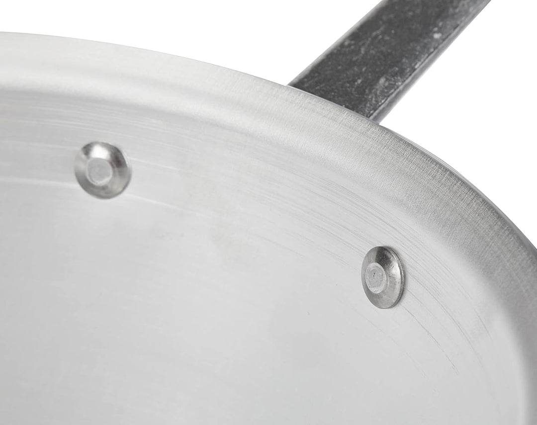 Pentole Agnelli Kessel für Polenta, aus Aluminium, mit Griff und Griff aus Edelstahl, Silber 20 cm S