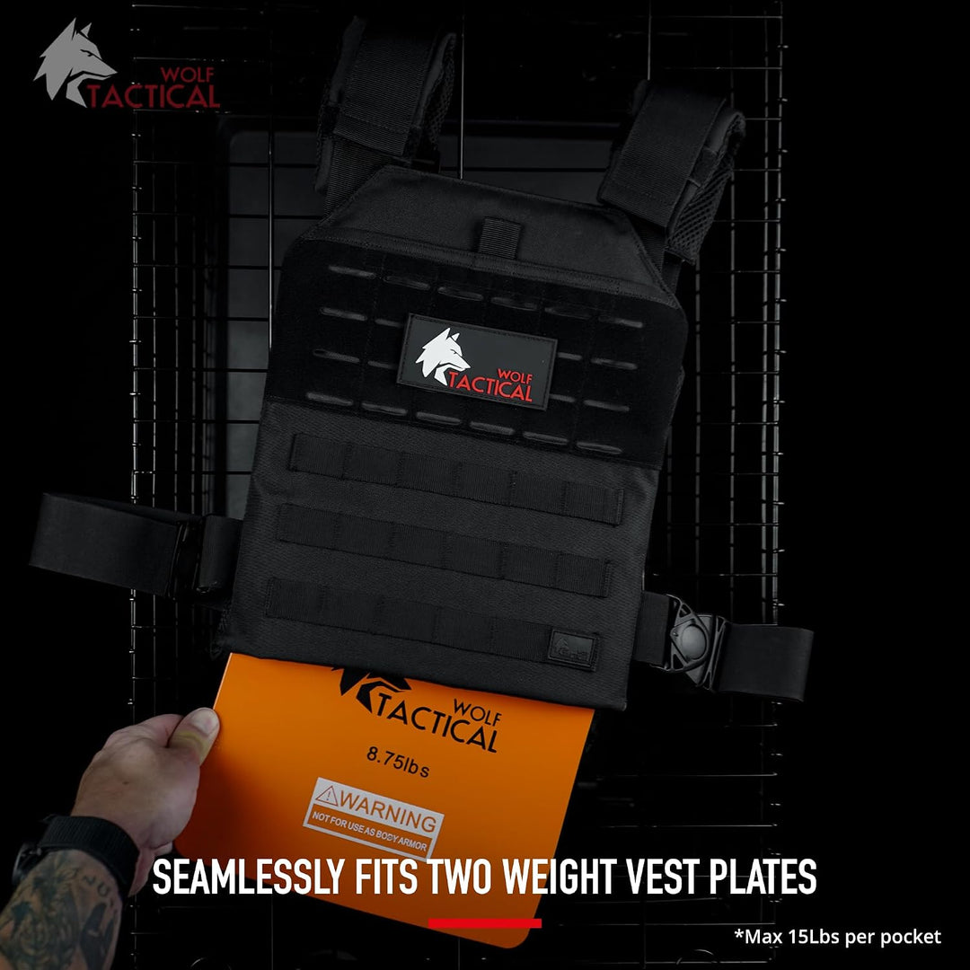 WOLF TACTICAL Einfache Gewichtsweste Schwarz, Schwarz