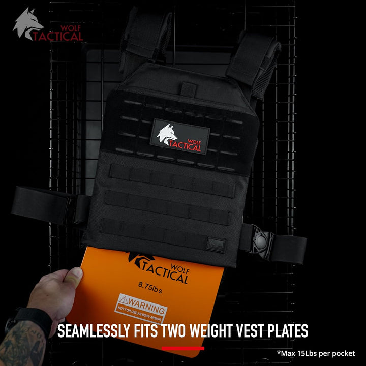 WOLF TACTICAL Einfache Gewichtsweste Schwarz, Schwarz