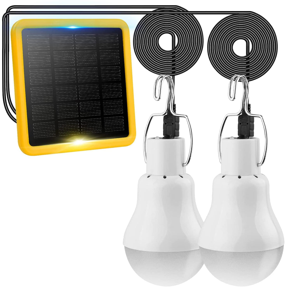 2 Stück Solar Glühbirne,TechKen Solarlampe LED Licht Tragbare Birne Solarlampen Lämpchen 3 W,3 m Lad
