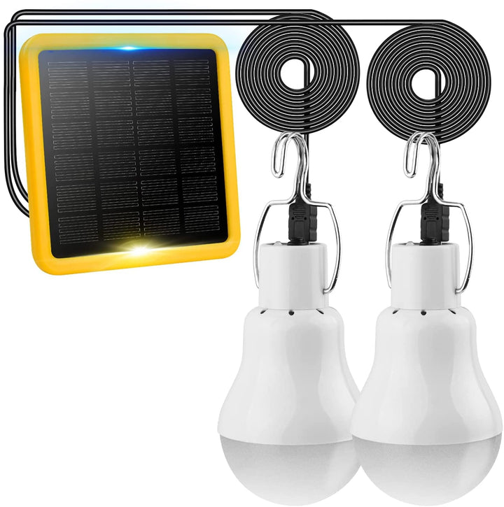 2 Stück Solar Glühbirne,TechKen Solarlampe LED Licht Tragbare Birne Solarlampen Lämpchen 3 W,3 m Lad