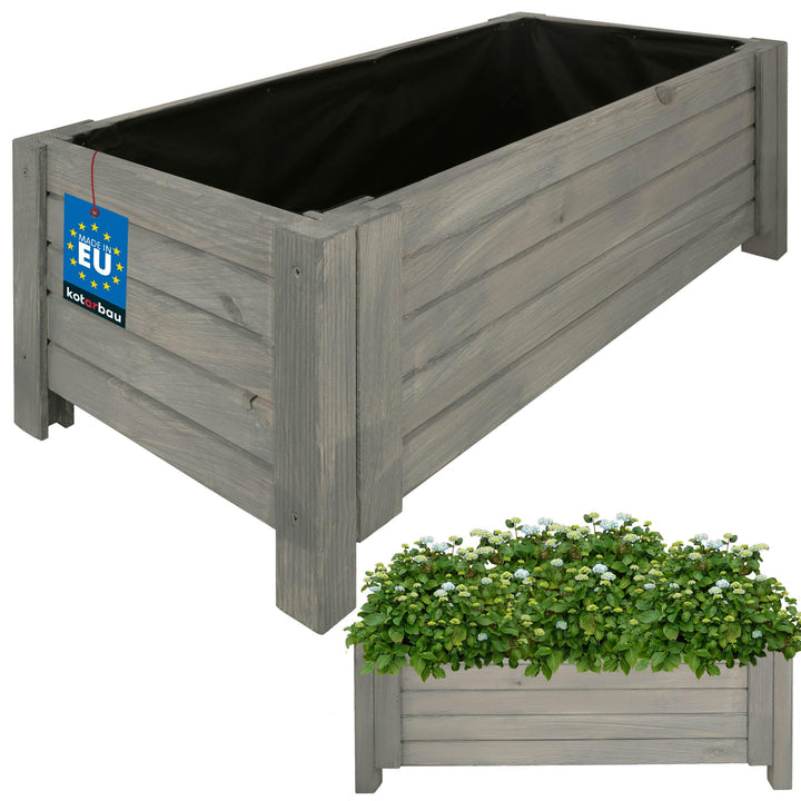 KOTARBAU® Blumenkasten - 79 x 39 x 30 cm - Pflanzkasten mit Vlies - Pflanzkübel gross aussen - Balko