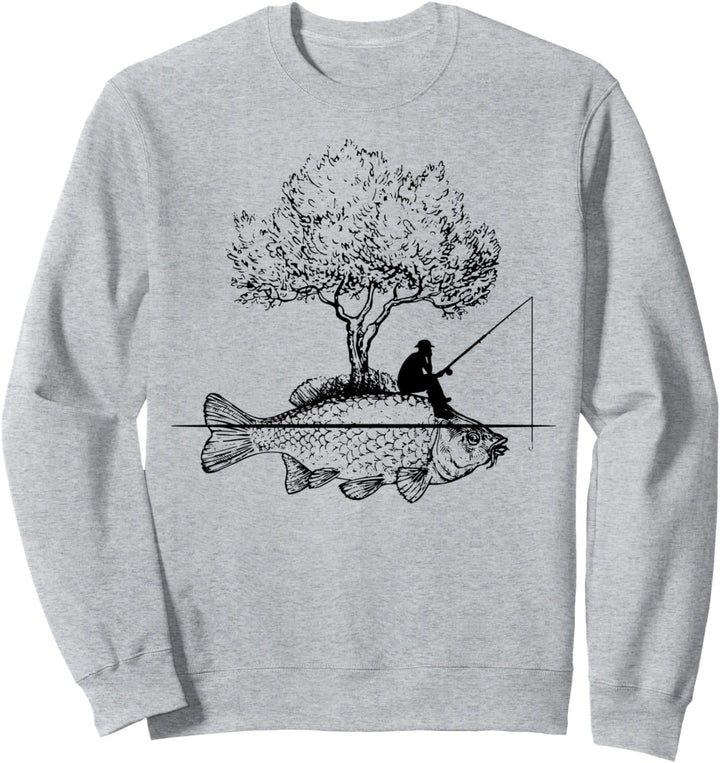 Angeln Fisch Insel Lustig Geschenk für Angler Sweatshirt