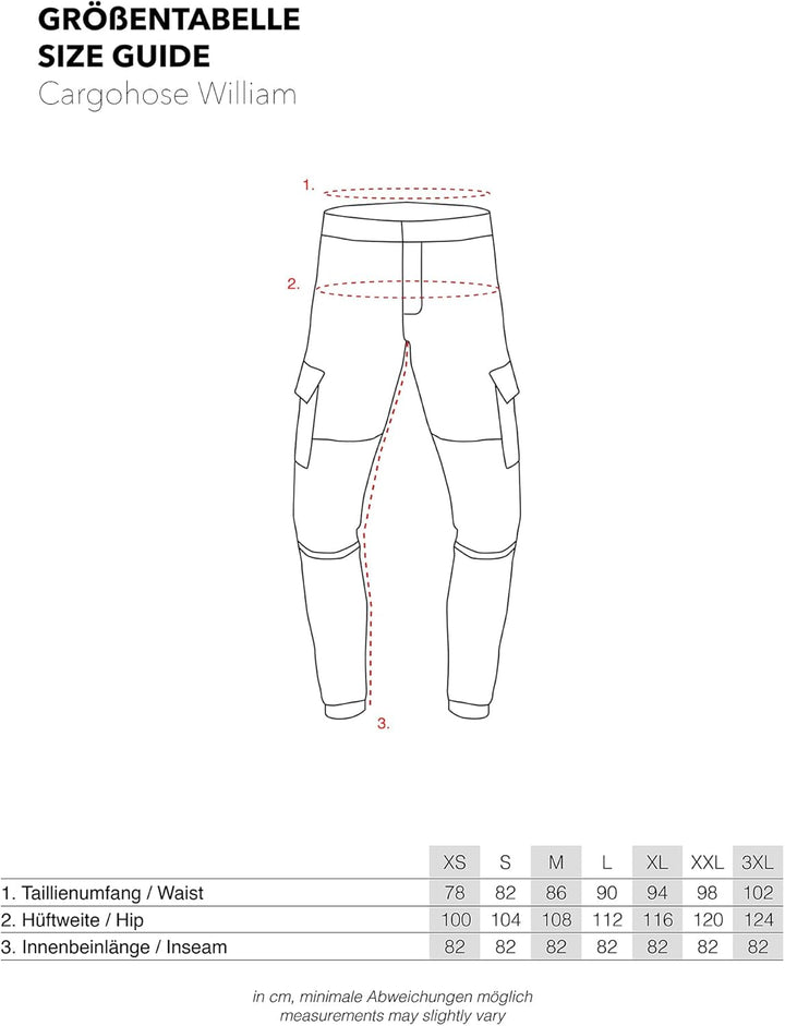 Indicode Herren William Cargohose aus Baumwolle m. 7 Taschen inkl. Gürtel | Outdoorhose S Amber, S A