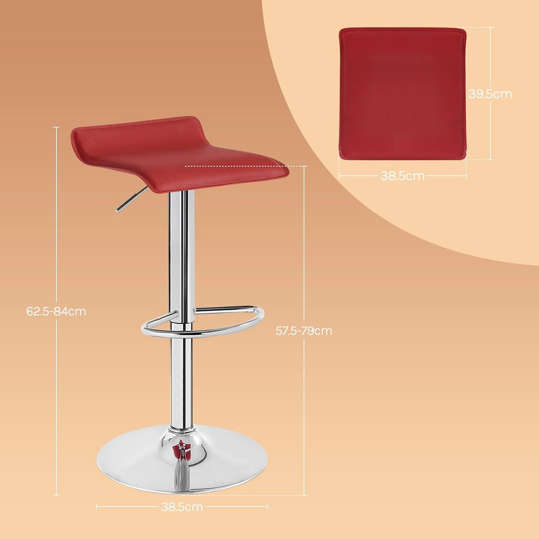 WOLTU 4er Set Barhocker Design Stuhl Drehstuhl Tresenstuhl，stufenlose Höhenverstellung, verchromter