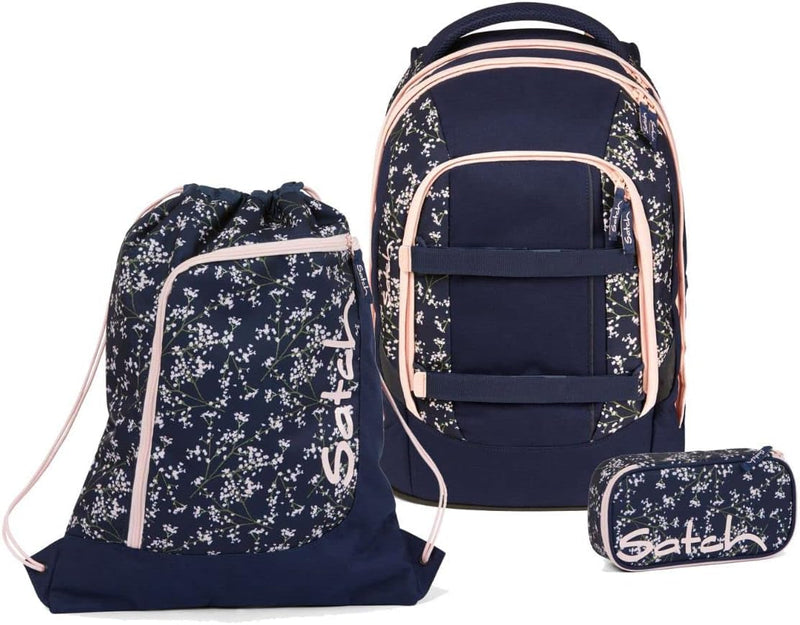 satch Pack Schulrucksack Set 3tlg. mit Schlamperbox und Sportbeutel Bloomy Breeze