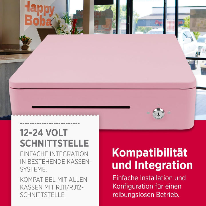 OLYMPIA S 330 Bonbon pink | Kassenlade mit 8 Münz- & 4 Scheinfächern | Robuste Kassenschublade Unter
