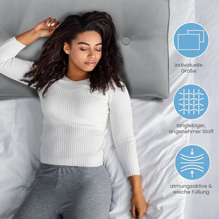Rückenkissen, Bett-Rückenstütze Keilform, Rückenstützkissen, für Bett & Sofa, 100 cm breit, ideal fü