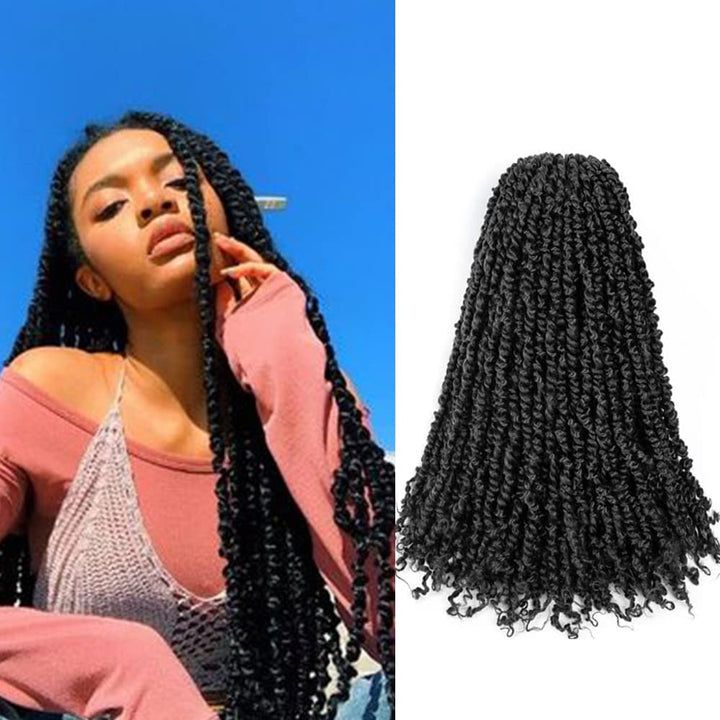 Passion Twist Hair Vorgedrehtes Passion Twist Häkelhaar 18 Zoll 8 Packungen Flechthaar Häkelhaar YDD
