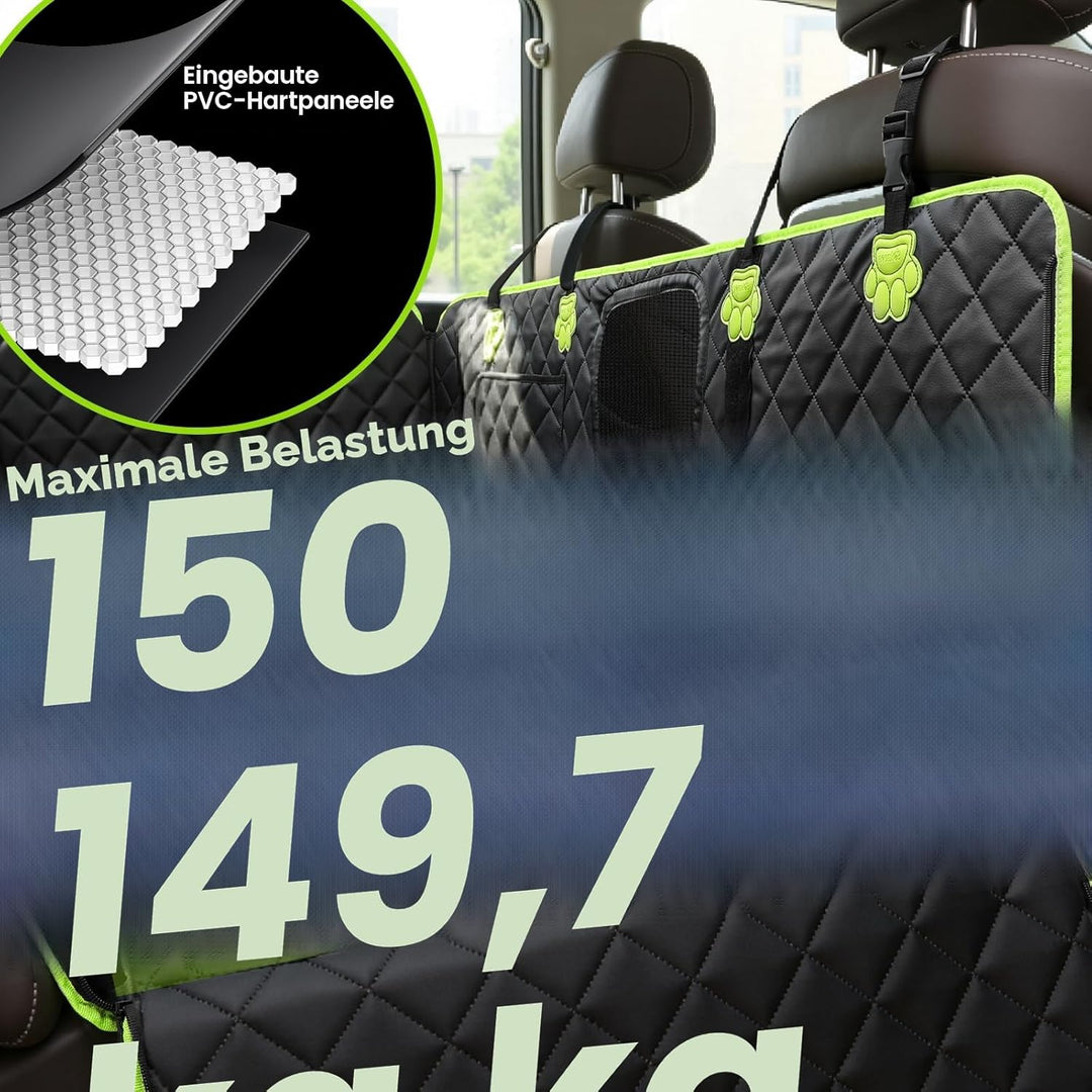 pecute 2-in-1 Hundedecke Auto Rückbank, Extra Stabiler Hunde Autositz, Hunde Autositz Rückbank Verbr