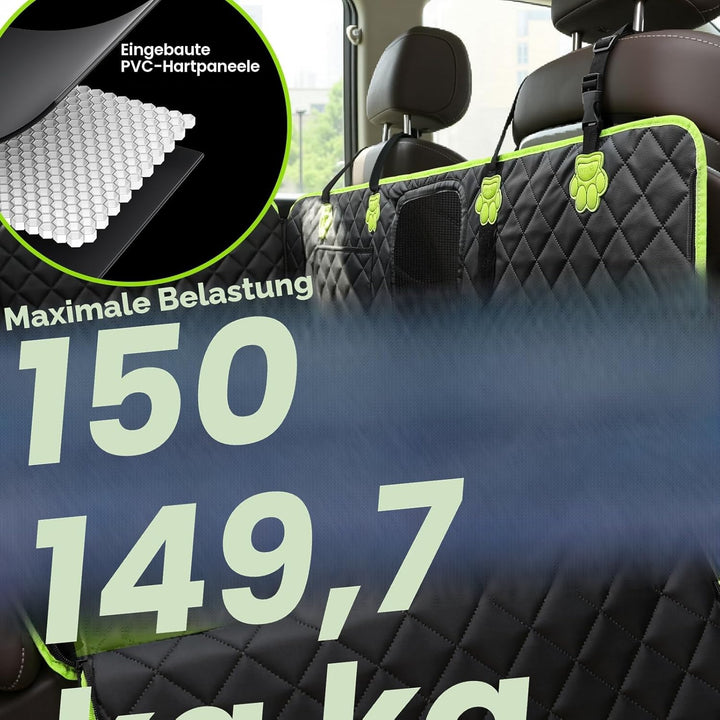 pecute 2-in-1 Hundedecke Auto Rückbank, Extra Stabiler Hunde Autositz, Hunde Autositz Rückbank Verbr