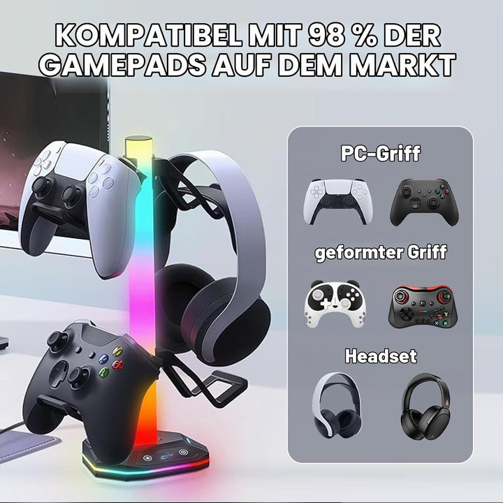 auvstar RGB Headset Halterung,Gaming Kopfhörer Ständer,10 Beleuchtungsmodi,USB Type-C Datenübertragu